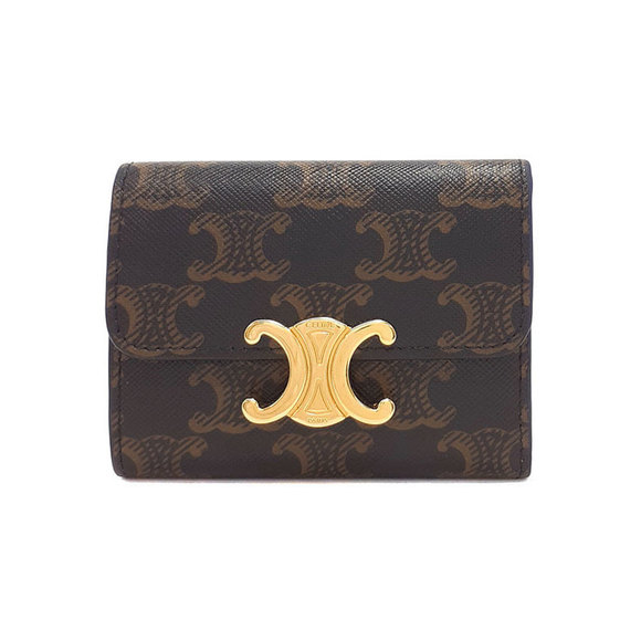 Celine Canvas Tri Wallet Triomphe Coin - Picture 1 of 5